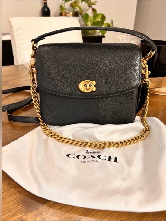 Coach Handbags - Coach Black Pebbled Leather Cassie Crossbody with Gold Hardware